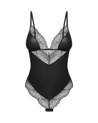Тедді Obsessive Lobellis teddy, M/L, чорне, ліф з м’якою чашкою, відкрита спина, низ-стрінги