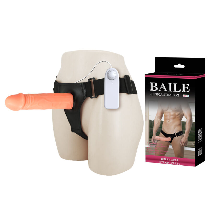 Фаллопротез с вибрацией – Baile Jessica Strap On Vibrating, 17 см