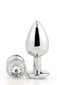 Анальная пробка с камнем GLEAMING LOVE SILVER PLUG MEDIUM