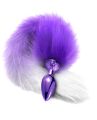 Анальная пробка с хвостом Global Novelties NIXIE METAL BUTT PLUG WITH OMBRE TAIL, PURPLE METALLIC