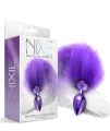 Анальная пробка с хвостом Global Novelties NIXIE METAL BUTT PLUG WITH OMBRE TAIL, PURPLE METALLIC