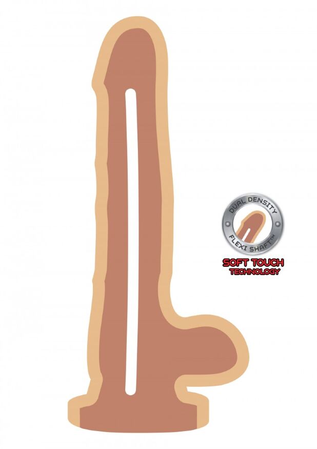 Фаллоимитатор на присоске из киберкожи ToyJoy Get Real Dual Density Dildo 9