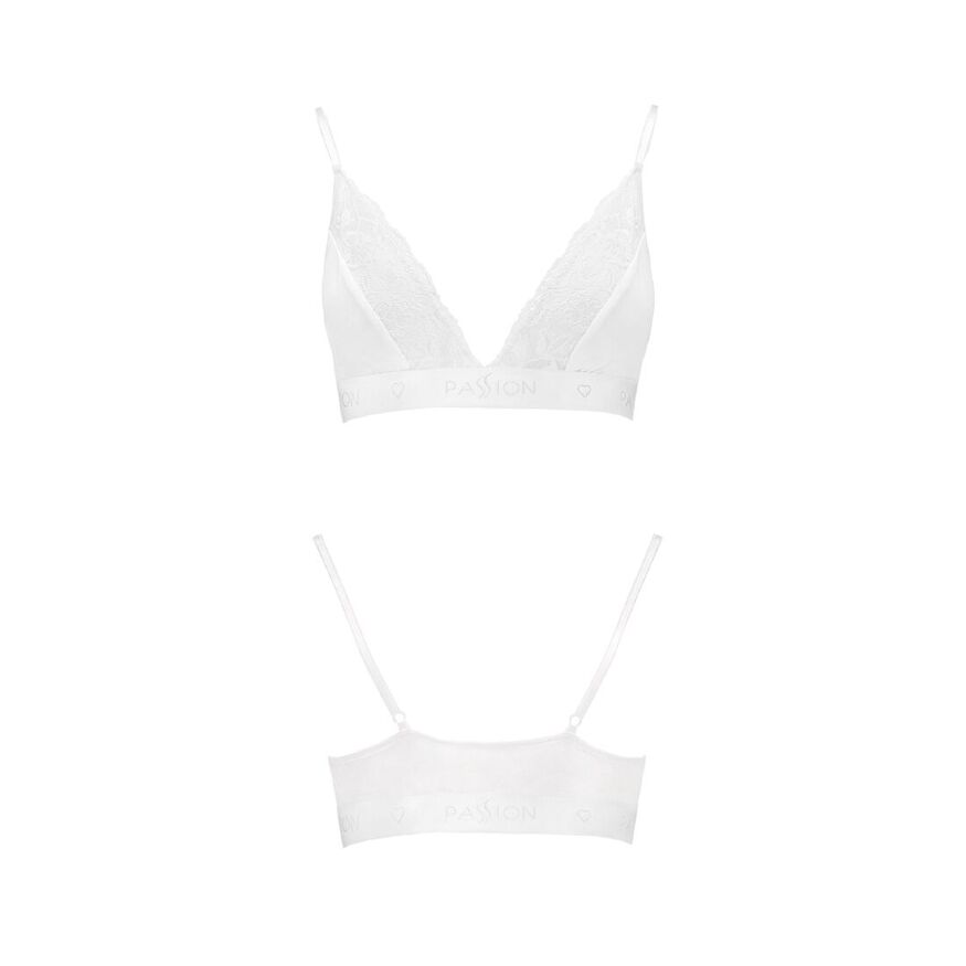 Эластичный топ с кружевом PS001 TOP white M - Passion