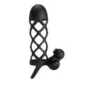 Закрытая насадка на пенис с петлей для мошонки Pretty Love Penis Sleeve I Black