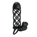 Закрытая насадка на пенис с петлей для мошонки Pretty Love Penis Sleeve I Black