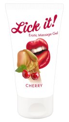 2в1 лубрикант та масажне масло - Lick It! Cherry, 50 мл