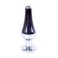 Анальная пробка с камнем Plug-Jewellery Silver BUTT PLUG- Purple