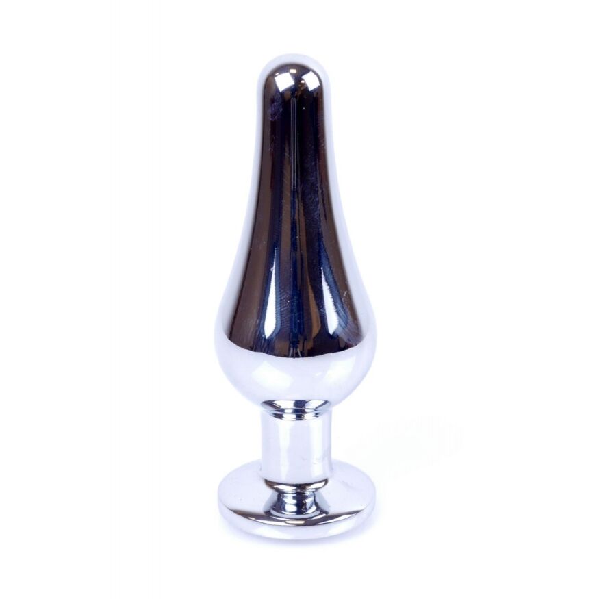 Анальная пробка с камнем Plug-Jewellery Silver BUTT PLUG- Purple