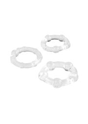 Набір із 3-х ерекційних кілець різного розміру - Triple C-Ring Set Clear