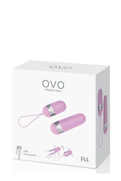 Виброяйцо OVO R4 REMOTE, ROSE/CHROME