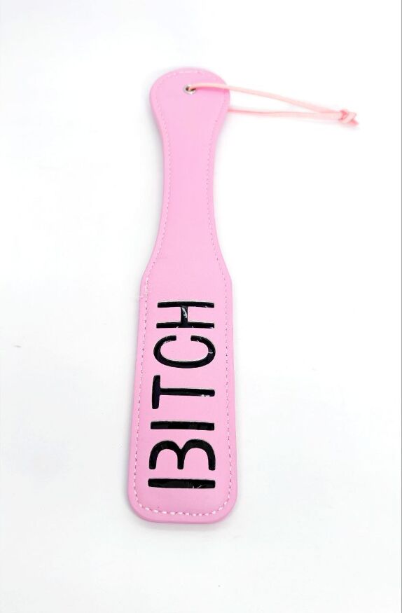 Шлепалка овальная с надписью Bitch PADDLE, розовая, 31,5 см