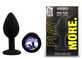 Силіконова анальна пробка EGZO - Silicone Black Round Plug Amethyst, size S