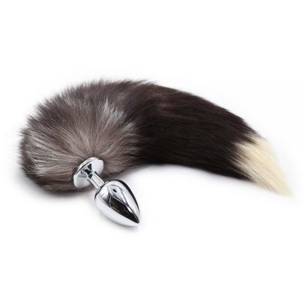 Анальная пробка с хвостом Енот, Raccoon Tail M
