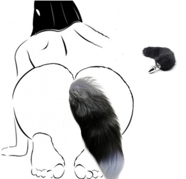 Анальная пробка с хвостом Енот, Raccoon Tail M