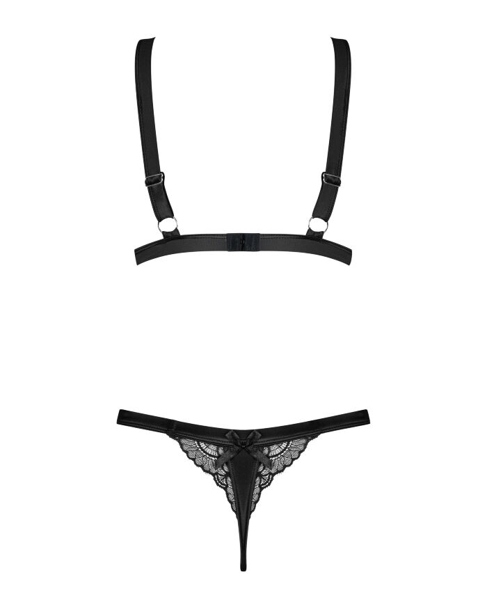 Комплект бюстгальтер и трусики Obsessive Eloissa set Black S/M