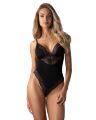 Тедді Obsessive Lobellis teddy, XL/2XL, чорне, ліф з м’якою чашкою, відкрита спина, низ-стрінги