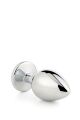 Анальная пробка с камнем GLEAMING LOVE SILVER PLUG LARGE