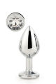 Анальная пробка с камнем GLEAMING LOVE SILVER PLUG LARGE