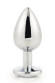 Анальная пробка с камнем GLEAMING LOVE SILVER PLUG LARGE