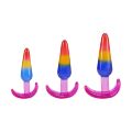 Набор анальных пробок Doc Johnson Crystal Jellies - Anal Trainer Set - Rainbow