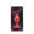 Анальна пробка Red Silicone Heart White S