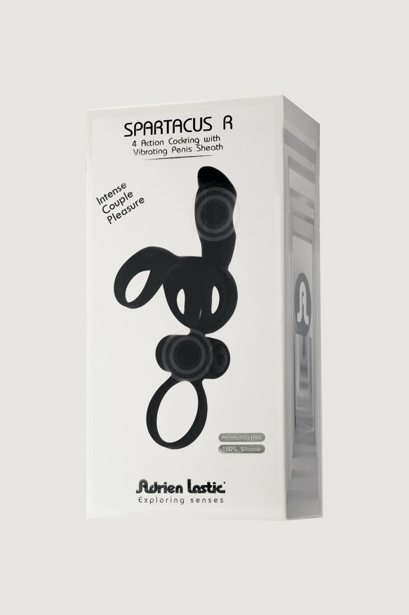 Вібро-насадка на пеніс та мошонку Adrien Lastic Spartacus R чорна