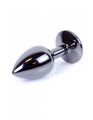 Анальная пробка с камнем Plug-Jewellery Dark Silver PLUG- Pink размер S