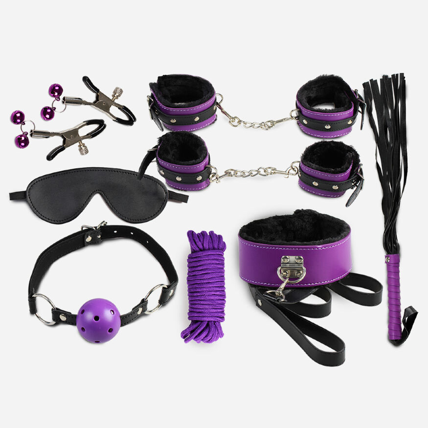 Розкішний набір БДСМ із 8-ми предметів - Secret Play Secret Pleasure Purple Collection Bondage Kit