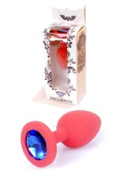 Анальна пробка - Jewellery Silicone Red Plug S Blue