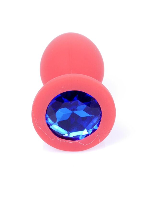 Анальная пробка - Jewellery Silicone Red Plug S Blue