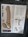 Безремневой страпон с вибрацией Strap-On-Me Vibrating Flesh L (мятая упаковка)