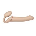 Безремневой страпон с вибрацией Strap-On-Me Vibrating Flesh L (мятая упаковка)