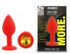 Силиконовая анальная пробка EGZO - Silicone Red Round Plug Yellow, size S