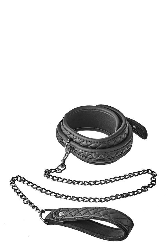 Ошейник с поводком Dream Toys BLAZE COLLAR LEASH DIAMOND BLACK