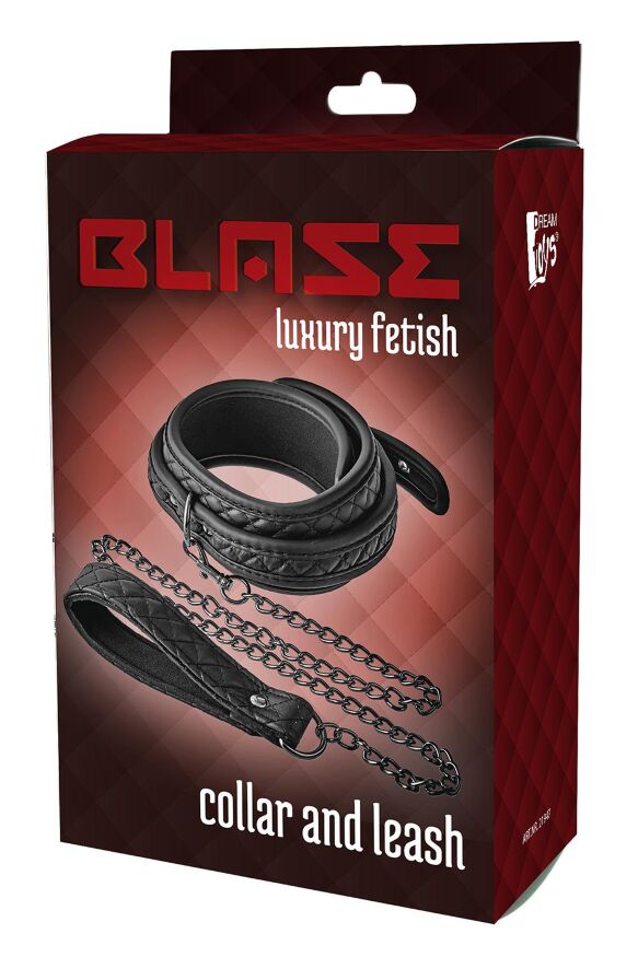 Ошейник с поводком Dream Toys BLAZE COLLAR LEASH DIAMOND BLACK