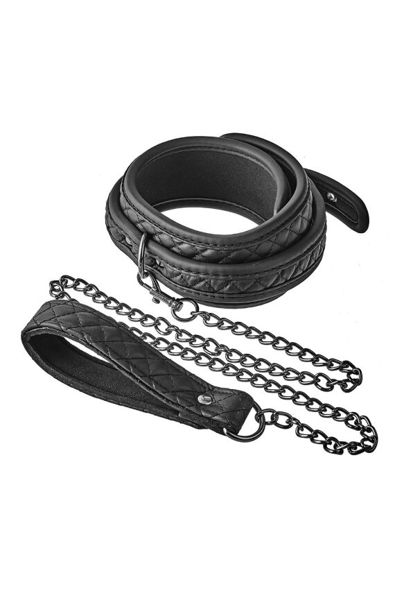 Ошейник с поводком Dream Toys BLAZE COLLAR LEASH DIAMOND BLACK