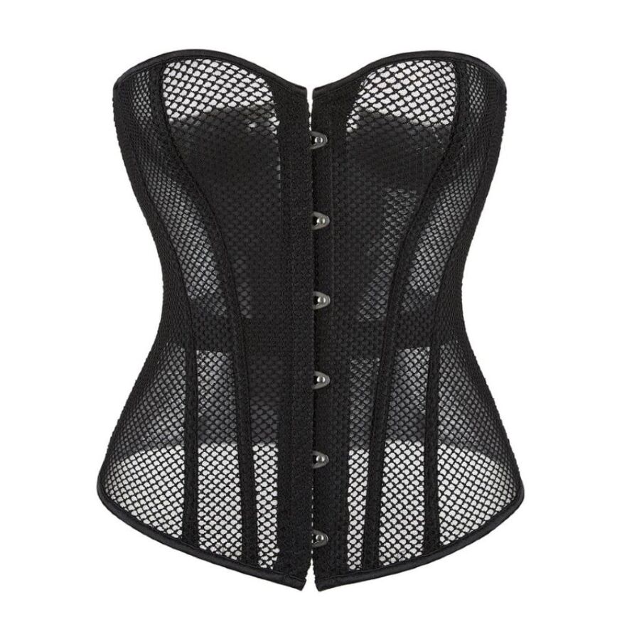 Корсет из сетки Star Night Grid Corset с крючками и шнуровкой, черный, L (без коробки)