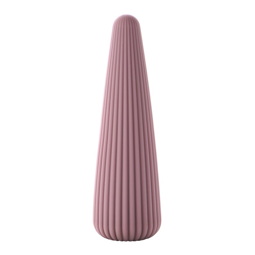 Вібратор для клітора Sweet Em Cone у формі конуса, ребристий, фіолетовий, 12,8 × 3,8 см
