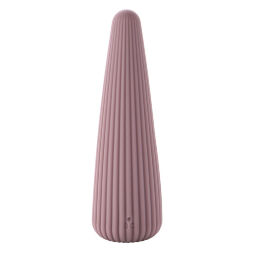 Вібратор для клітора Sweet Em Cone у формі конуса, ребристий, фіолетовий, 12,8 × 3,8 см
