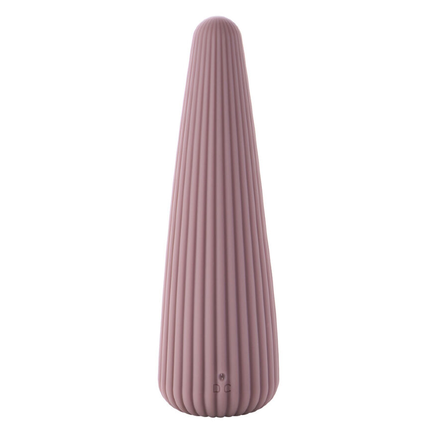 Вібратор для клітора Sweet Em Cone у формі конуса, ребристий, фіолетовий, 12,8 × 3,8 см