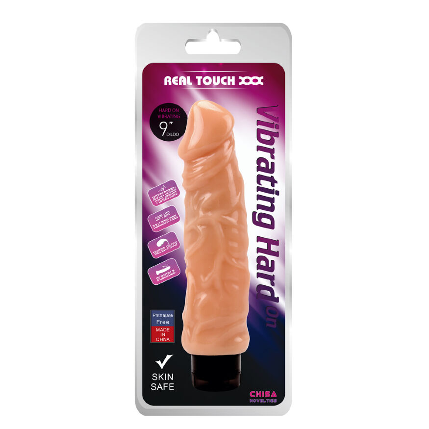 Вібратор - Real Touch XXX Vibrating Hard On 9" Flesh