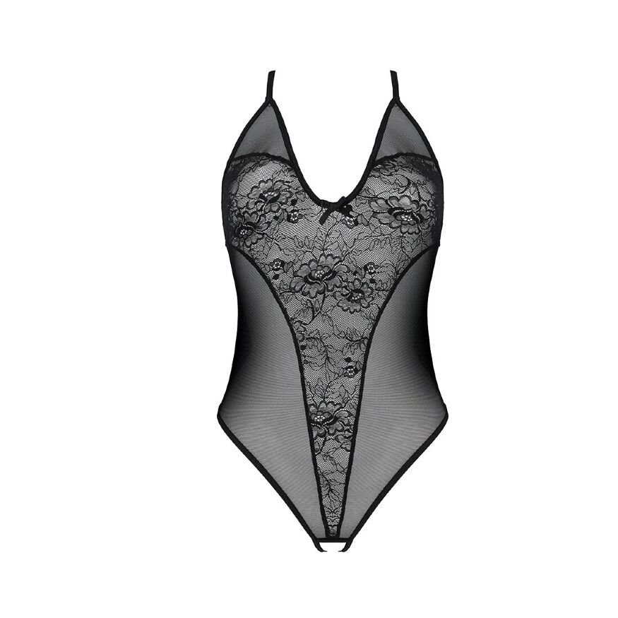 Боди Passion Ursula Body black XXL/XXXL, с ажурным декором и открытым шагом