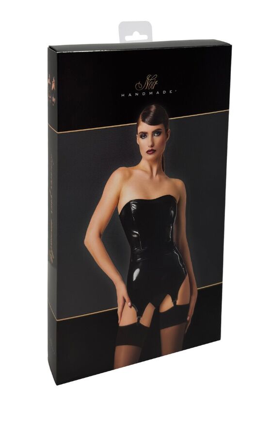 Корсет с подвязками для чулок Noir Handmade F381 Dominae Venom PVC corset-belt M