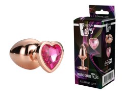 Анальна пробка з серцем GLEAMING LOVE ROSE GOLD PLUG SMALL