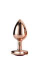 Анальная пробка с сердцем GLEAMING LOVE ROSE GOLD PLUG SMALL
