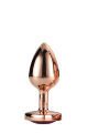 Анальная пробка с сердцем GLEAMING LOVE ROSE GOLD PLUG SMALL
