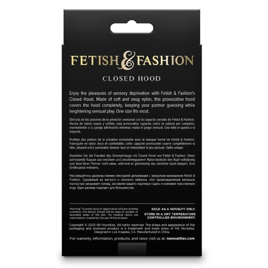 Капюшон на голову з накладкою на очі NS Novelties Fetish &amp; Fashion, чорний