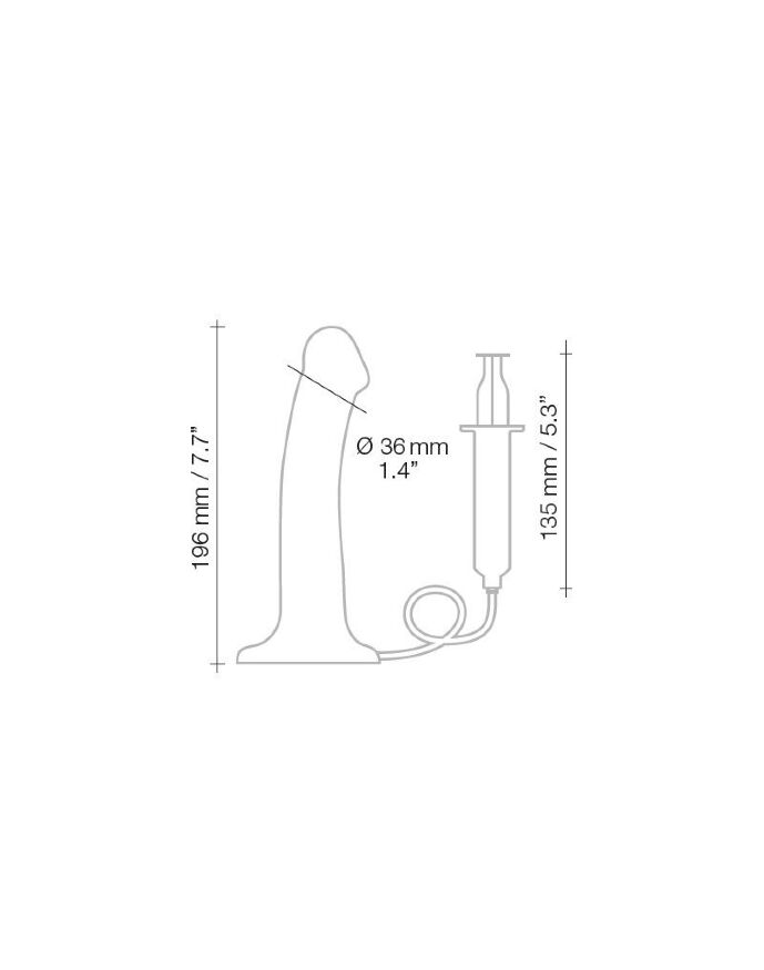 Кончающий фаллоимитатор Strap-On-Me Dildo Cum Black, диаметр 3,6см, силикон, насадка для страпона