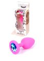 Анальная пробка - Jewellery Silicone Pink Plug S Light Blue