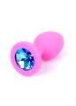 Анальная пробка - Jewellery Silicone Pink Plug S Light Blue
